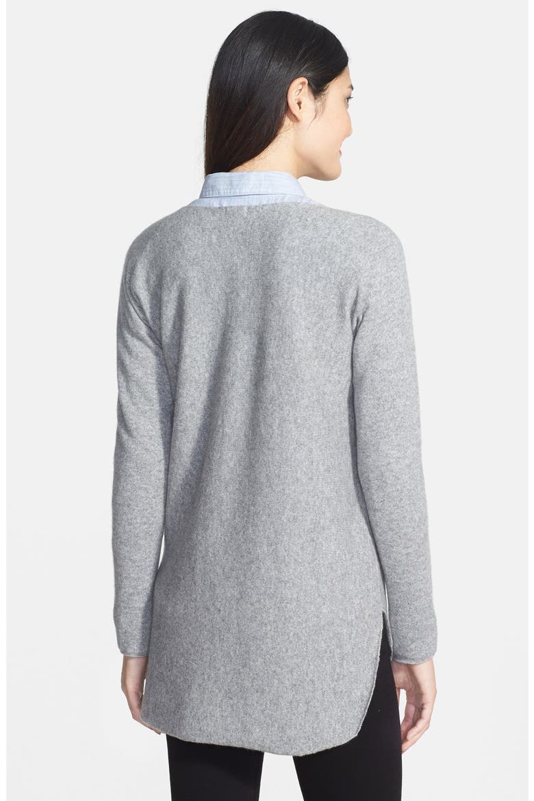 High/Low Cashmere Tunic Sweater, Alternate, color, HEATHER MEDIUM GREY