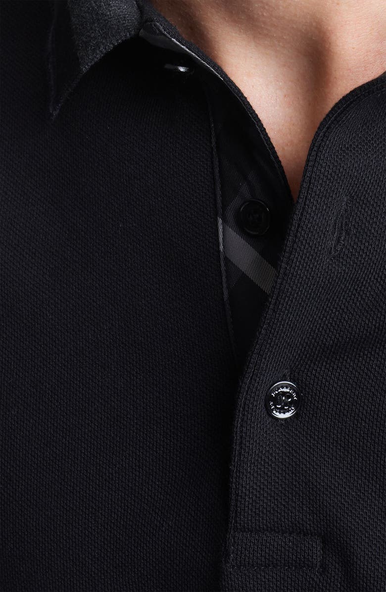 Burberry London 'Adler' Check Placket Cotton Polo, Alternate, color, 