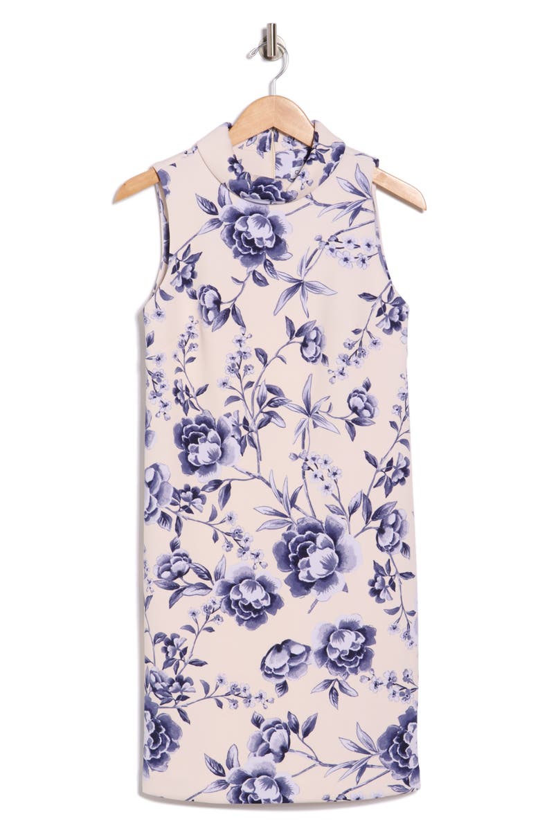Calvin Klein Floral Print Shift Dress, Main, color, Cream Multi