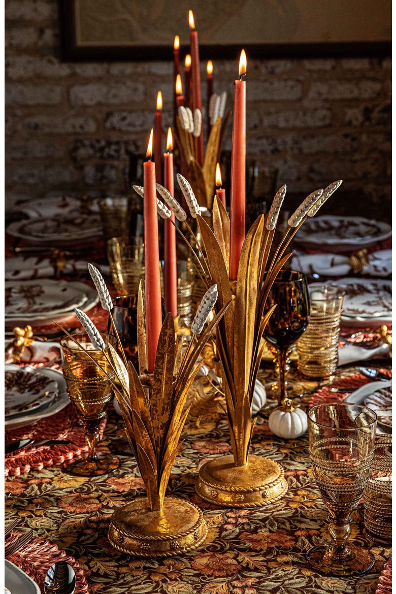 Forest Walk Wheat 17-Inch Candleholder, Alternate, color, GOLD