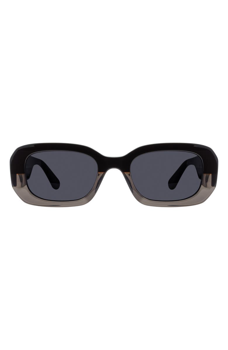 Stuart Weitzman 51mm Rectangular Sunglasses, Main, color, Black