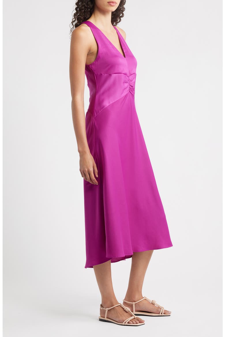 Diclan Sheer Back Satin Dress, Alternate, color, DK PNK