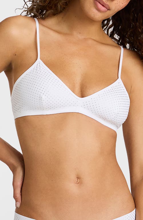 Commando Party Starter Crystal Microfiber Bralette In Crystal White