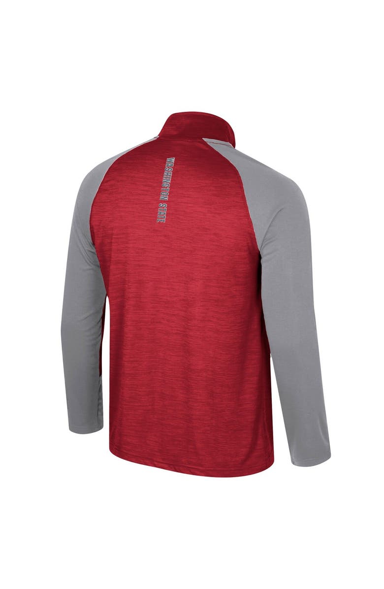 COLOSSEUM Men's Colosseum Crimson Washington State Cougars Langmore Raglan Quarter-Zip Top, Alternate, color, Crimson