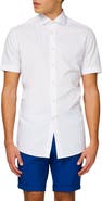 OppoSuits White Knight Short Sleeve Button-Up Shirt