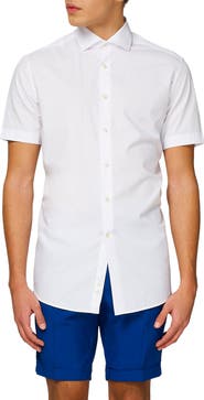 OppoSuits White Knight Short Sleeve Button-Up Shirt