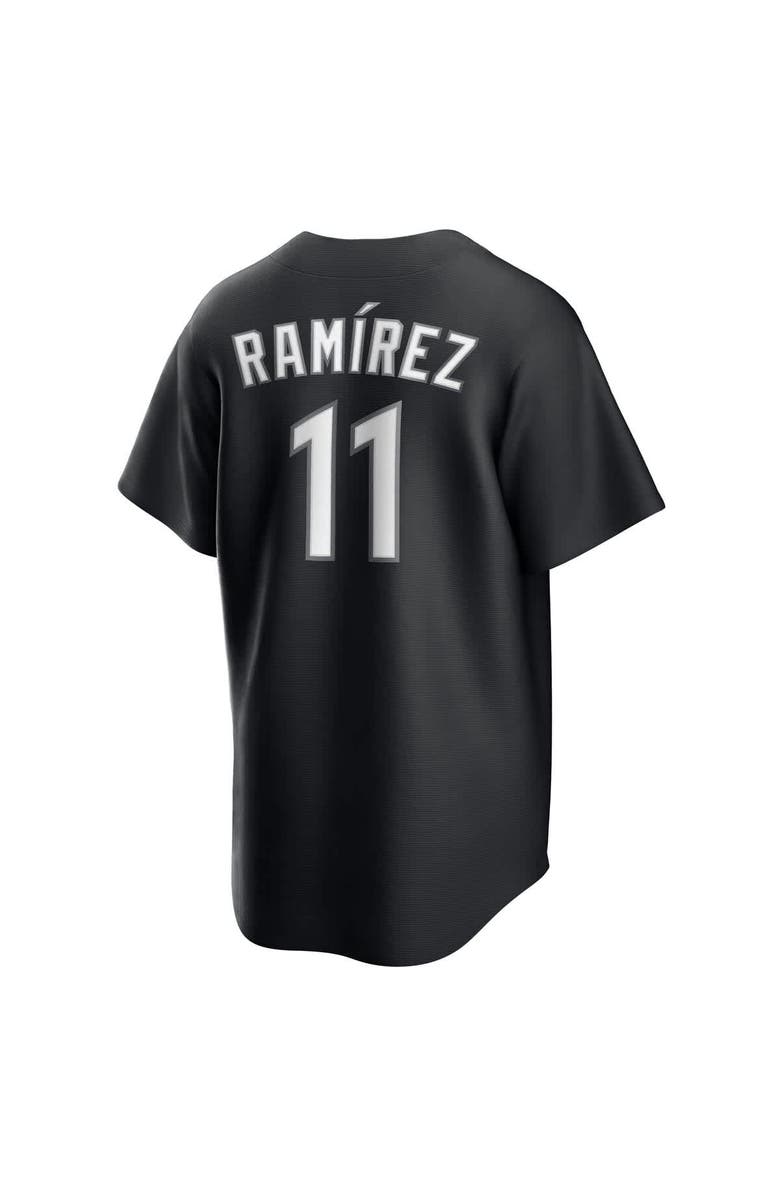 Nike Men's Nike José Ramírez Black Cleveland Guardians Lights Out Replica Player Jersey, Alternate, color, Black