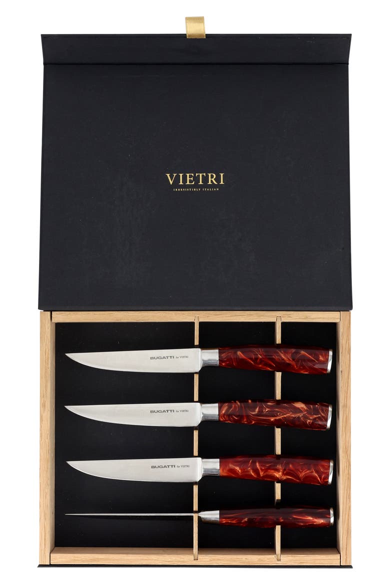Coltelli 4-Piece Stainless Steel Steak Knife Set, Alternate, color, BROWN