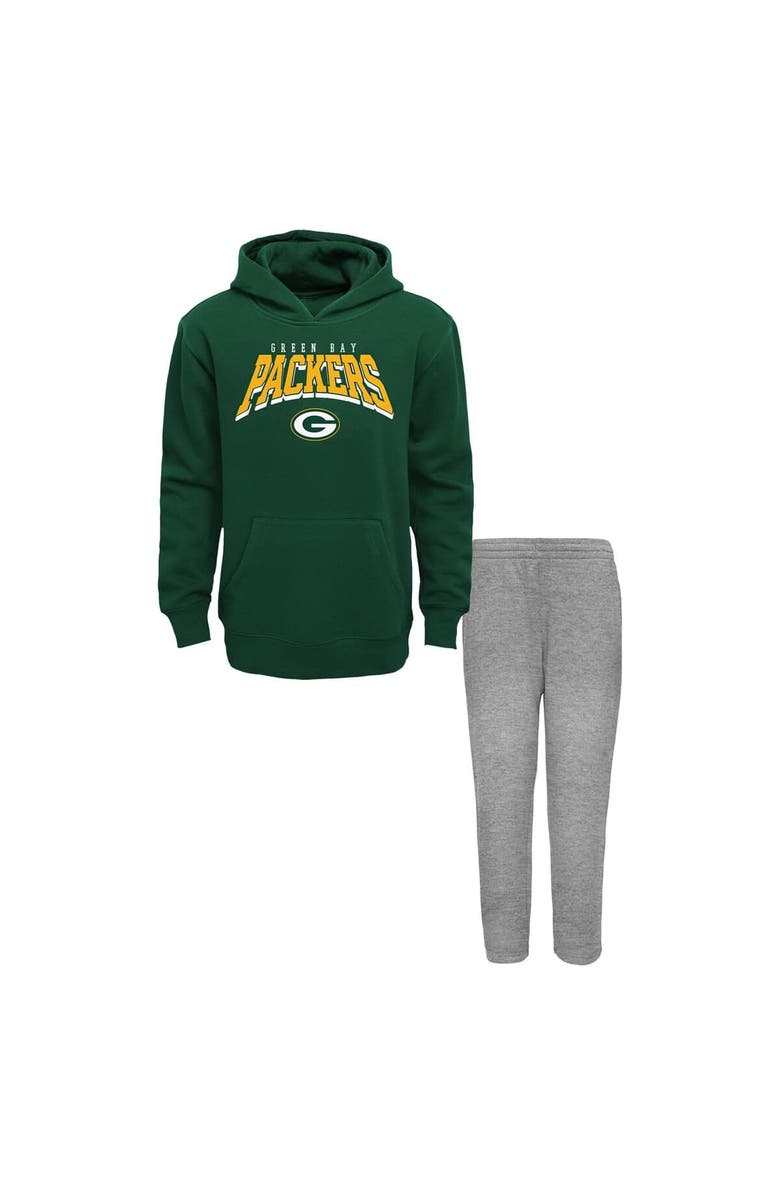 Outerstuff Toddler Green Bay Packers Dynamic Duo Fleece Pullover Hoodie & Sweatpants Set, Main, color,