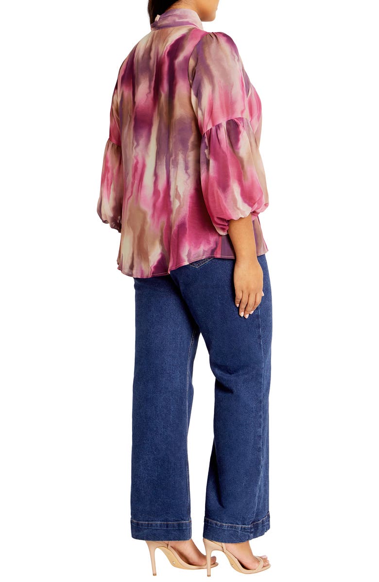 City Chic Romance Semisheer Button-Up Shirt, Alternate, color, 