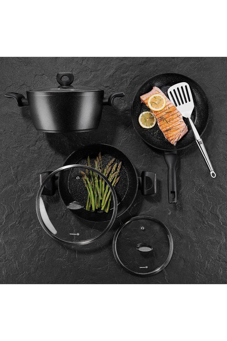 Nora 2 Piece 3.6 Liter Alumium Nonstick Low Casserole Dish with Lid, Alternate, color, Black