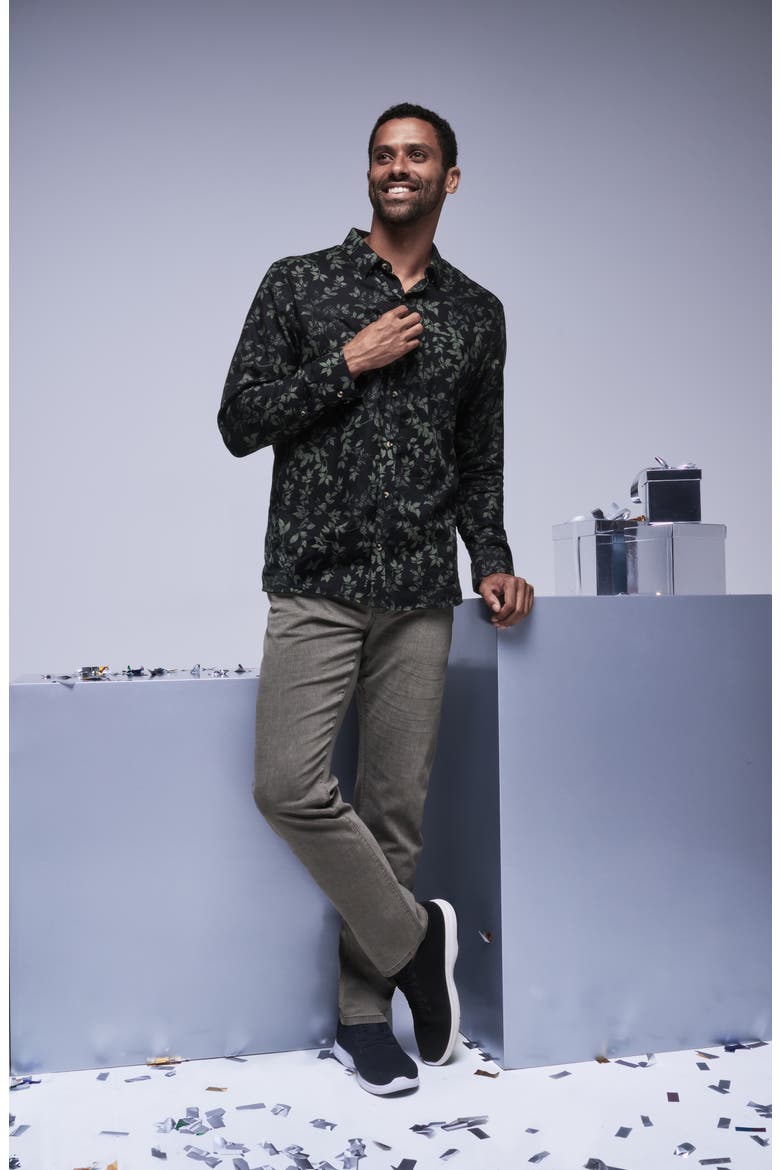 Searchlight Button-Up Shirt, Alternate, color, BLACK