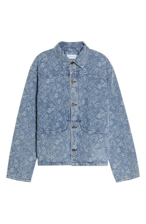 Floral Embroidery Denim Jacket
