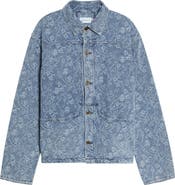 HONOR THE GIFT Floral Embroidery Denim Jacket