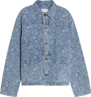 HONOR THE GIFT Floral Embroidery Denim Jacket