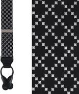 Trafalgar Rowan Geometric Pattern Silk Button End Suspenders