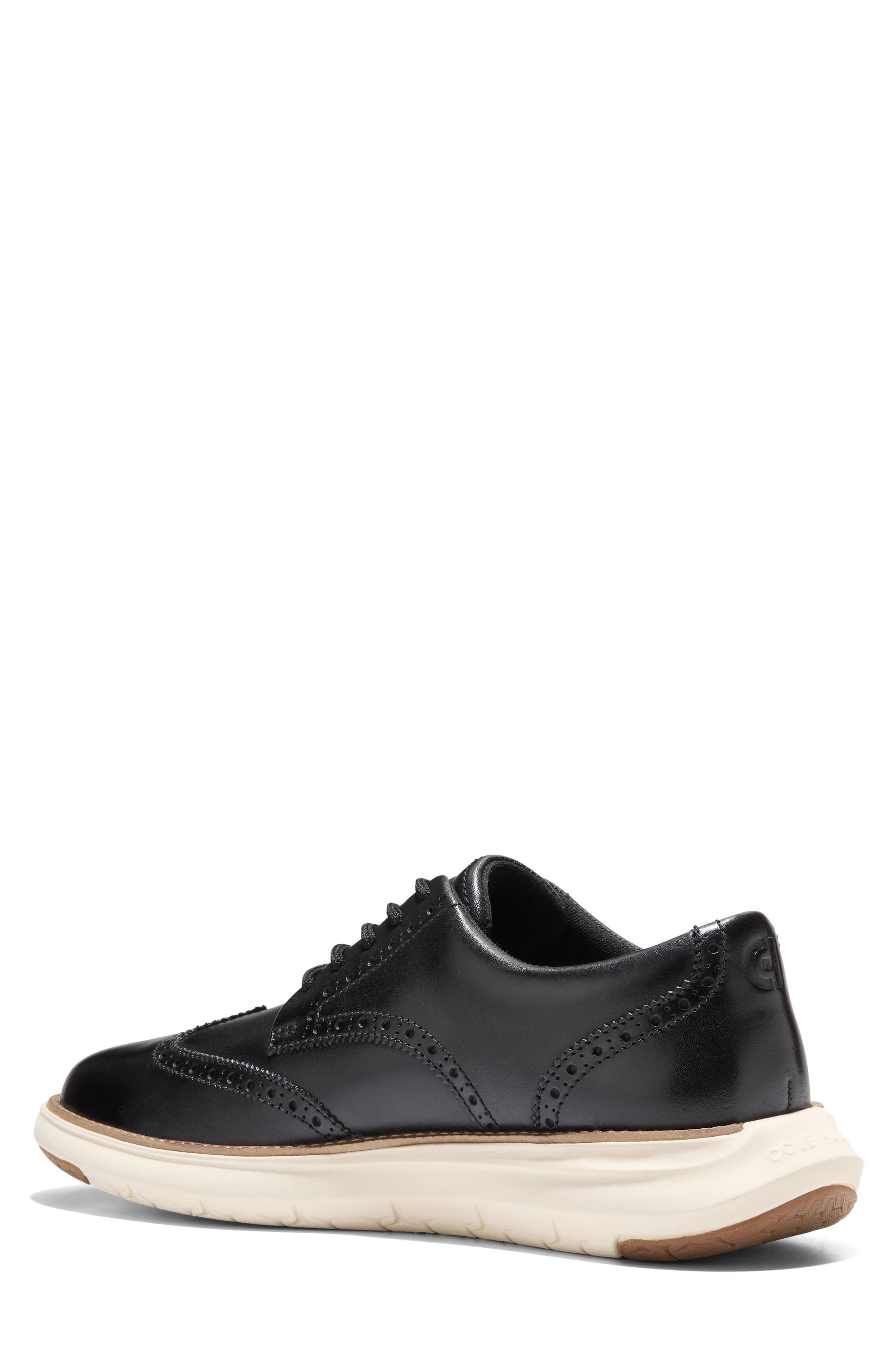 Cole Haan Grand Remix Wingtip Oxford Sneaker, Alternate, color, Black / Ivory