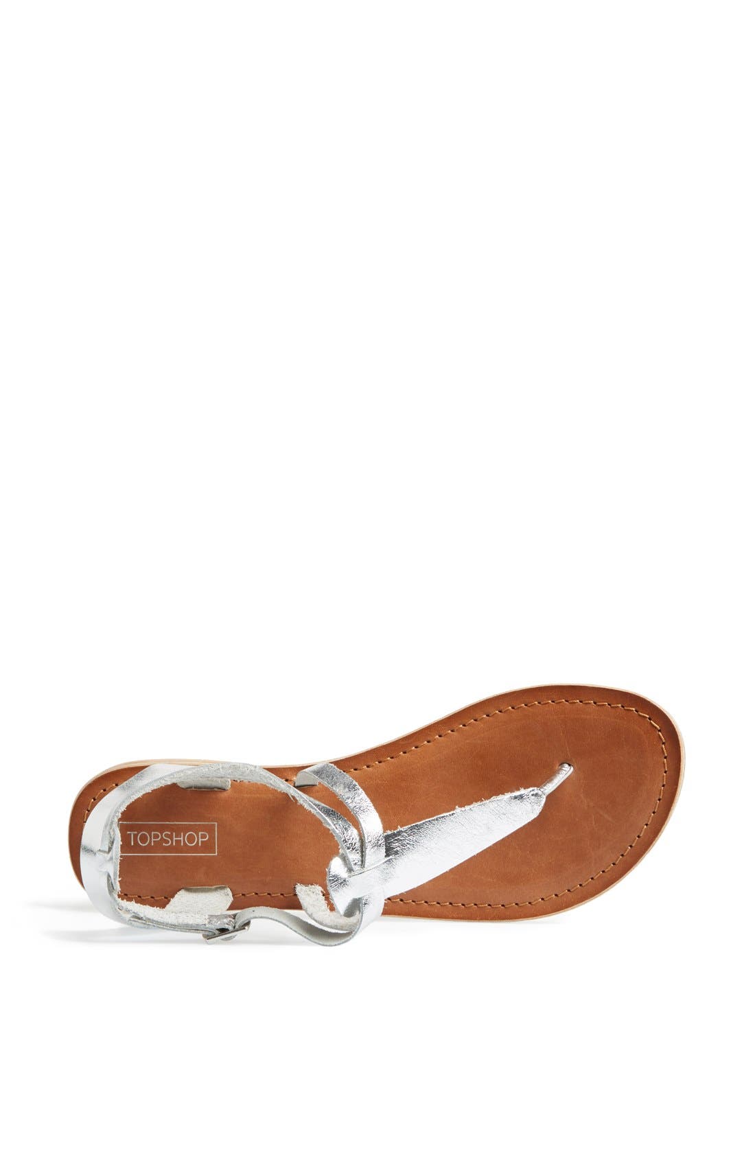 'Horizon' Leather Sandal, Alternate, color, SILVER