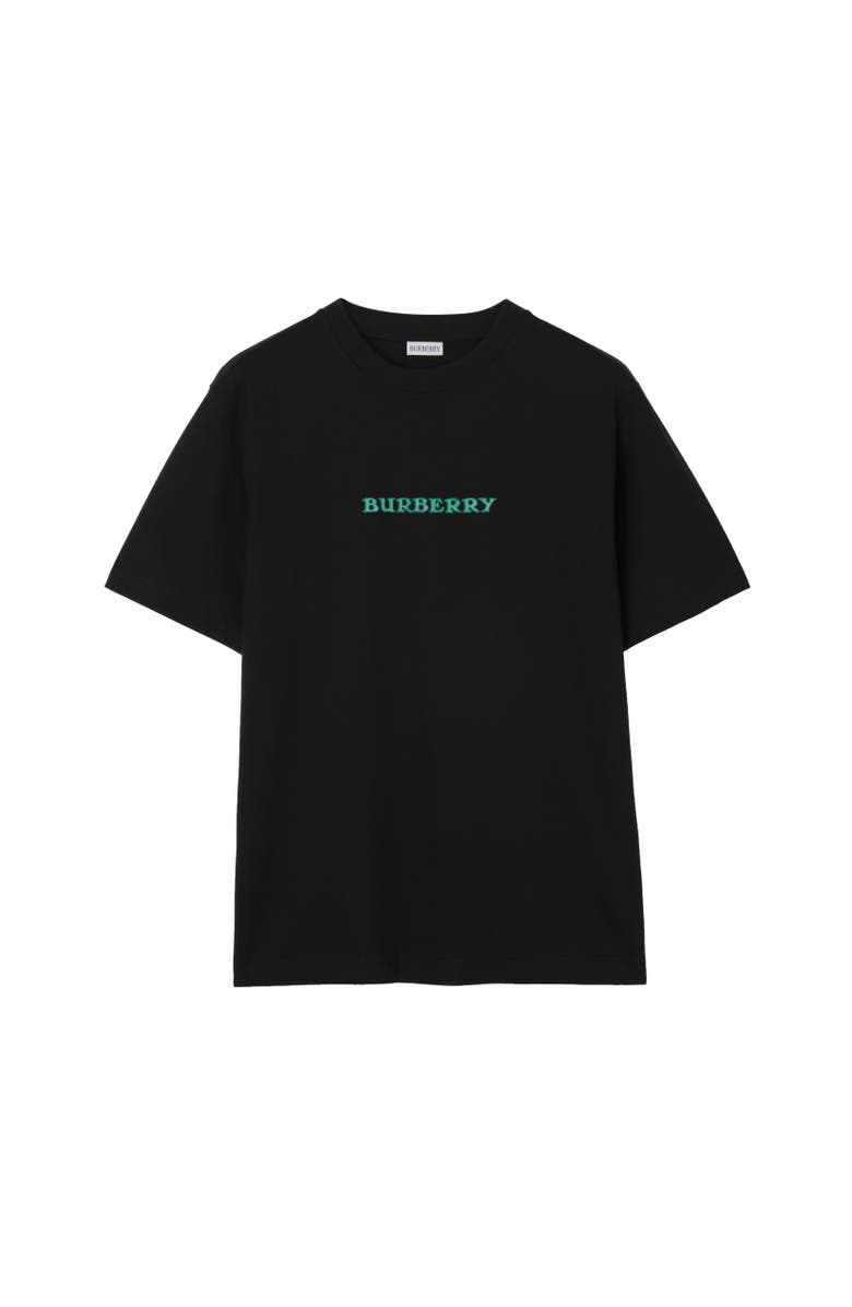 Burberry Heritage Logo Cotton T-shirt, Alternate, color, Black