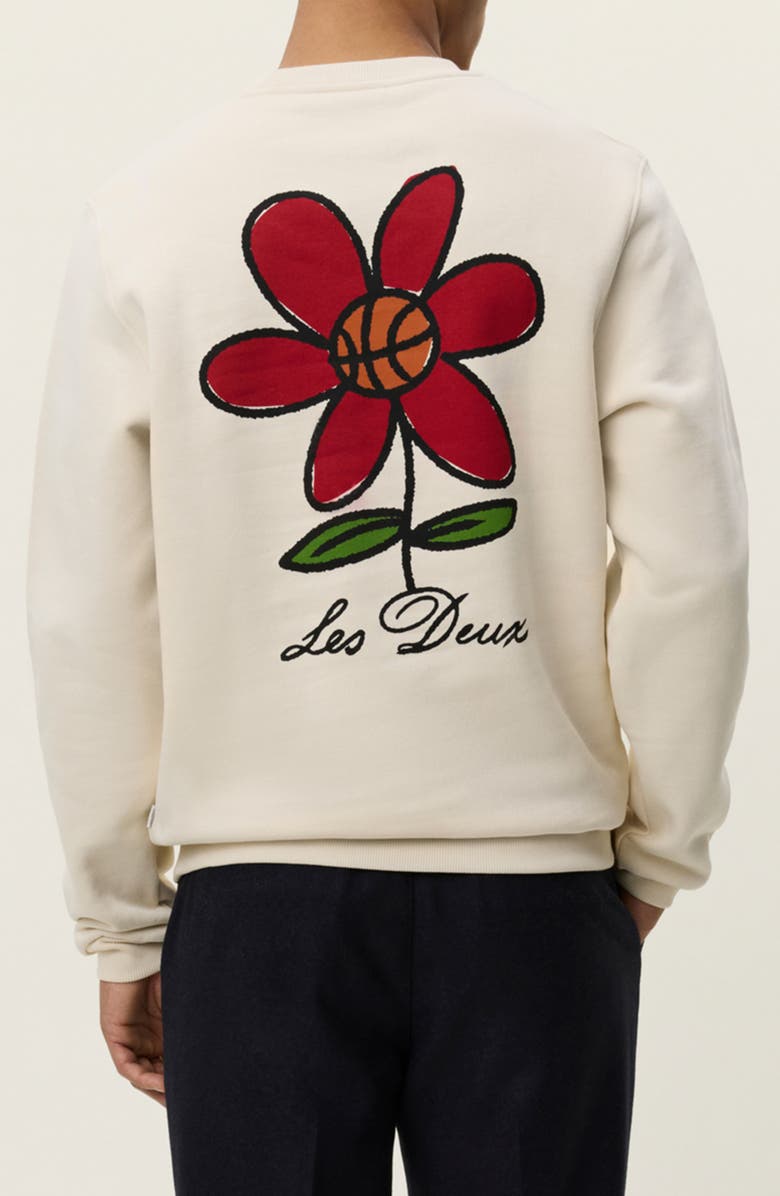 Les Deux Flower Basket Organic Cotton Graphic Sweatshirt, Alternate, color, Ivory