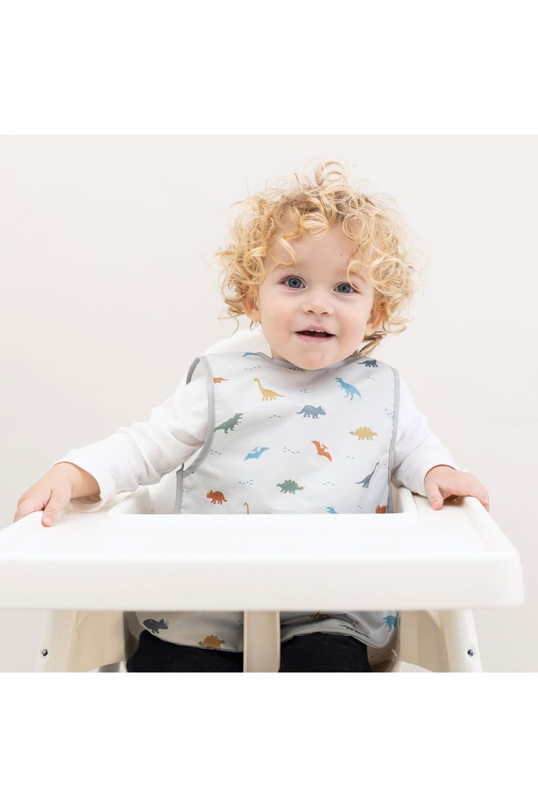 Mess-Proof and Waterproof Baby Apron Bib, Alternate, color, Dinosaur