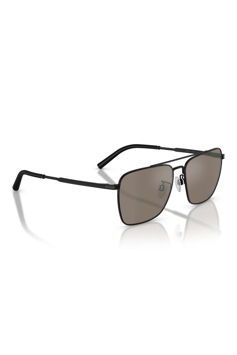 x Roger Federer R-15 56mm Square Sunglasses, Alternate, color, MATTE BLACK / SIERRA MIRROR