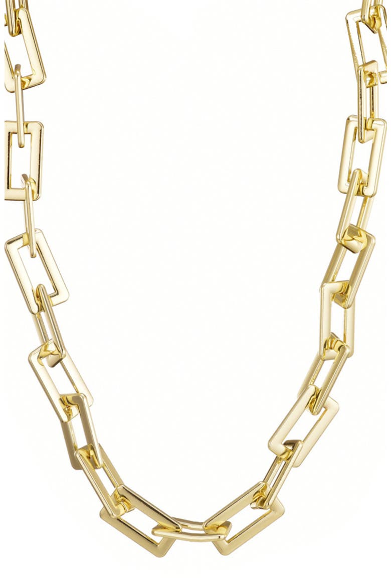 Paper Clip Chain Necklace, Alternate, color, GOLD