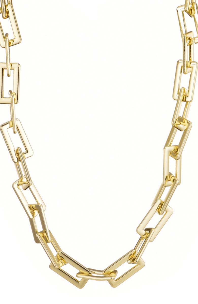 Adornia Paper Clip Chain Necklace, Alternate, color, Gold