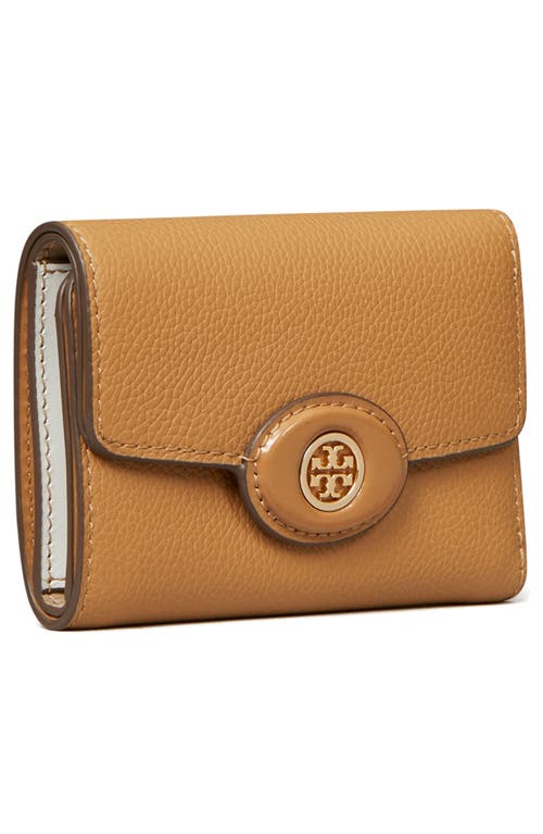 Tory Burch Robinson Small Pebbled Leather Wallet In Tiramisu