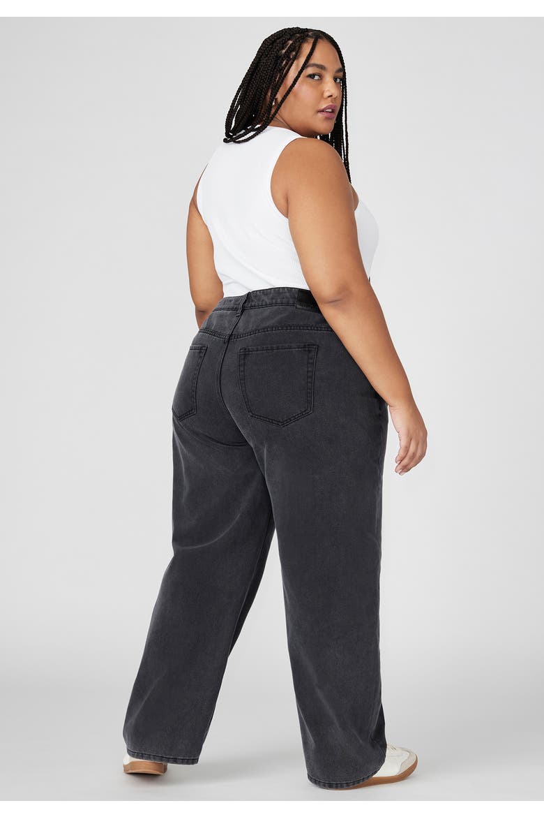 The Yvette Rigid Wide Leg Jean, Alternate, color, BLACK RINSE