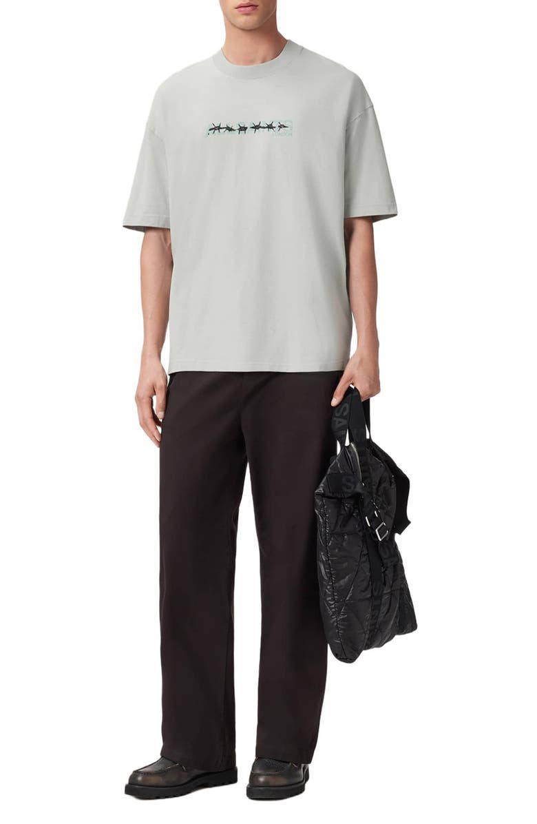 AllSaints Deterent Cotton Graphic T-Shirt, Alternate, color, Frost Green