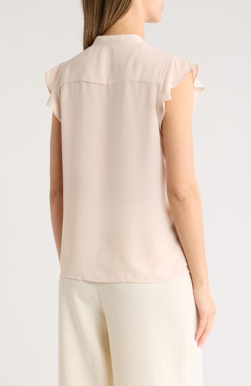 T Tahari Ruffle Cap Sleeve Button-up Top