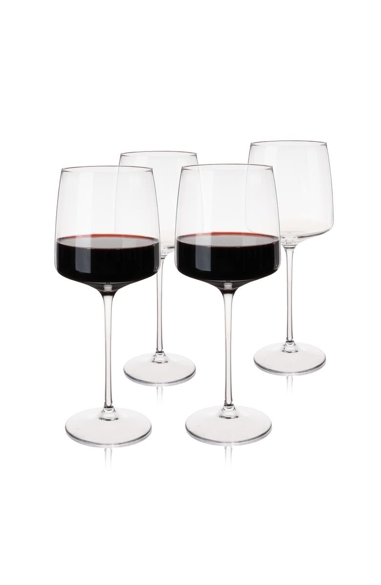 Viski Reserve Julien Crystal Bordeaux Glasses Set of 4, Alternate, color, Clear