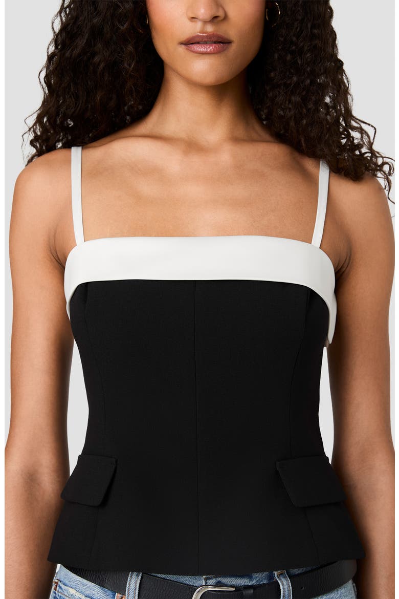 Azra Foldover Camisole, Alternate, color, BLACK/ PORCELAIN CREAM