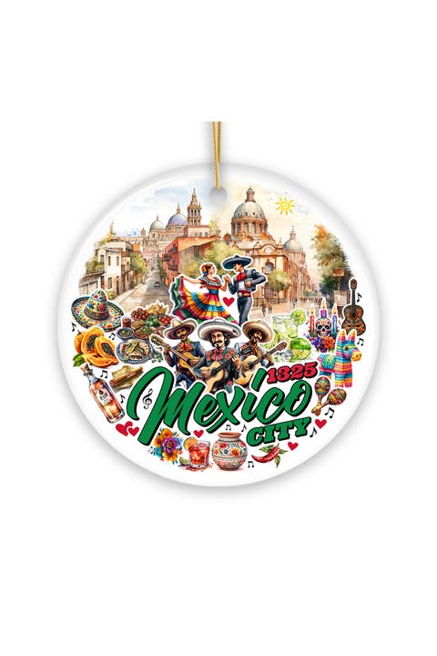 Mexico City 1825 Mariachi Fiesta Ornament - Version 1