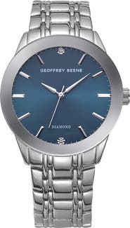 GEOFFREY BEENE Genuine Diamond Bracelet Watch, 41mm - 0.001ct.