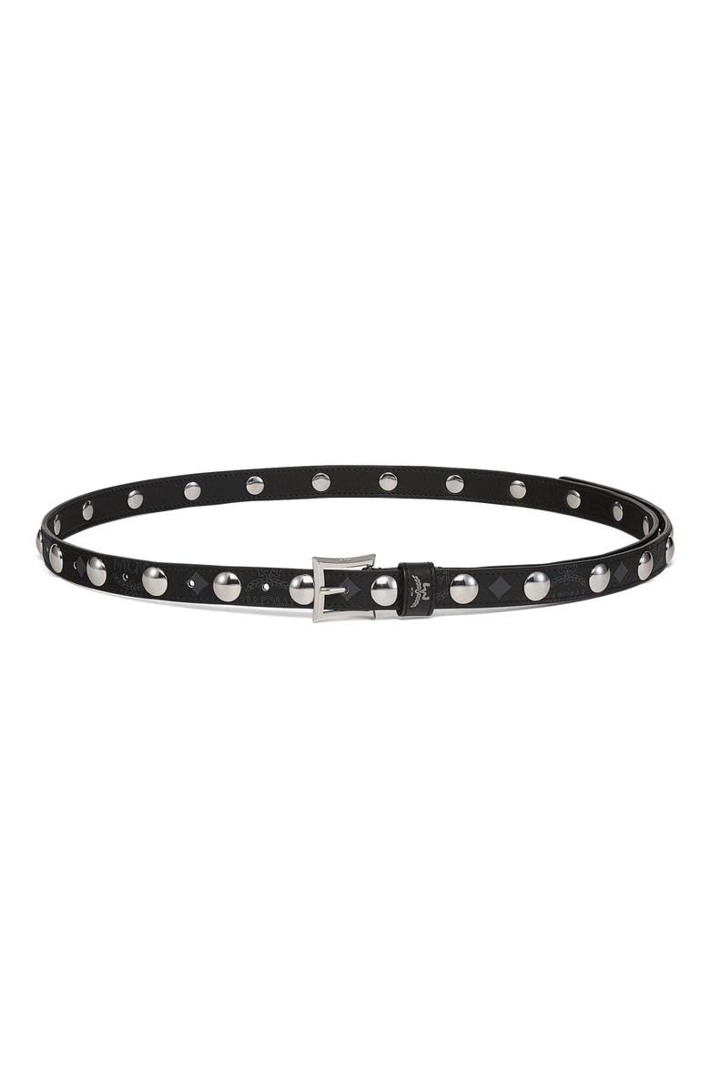 MCM Aren 1" Belt in Galactic Gala Leather, Main, color, Black