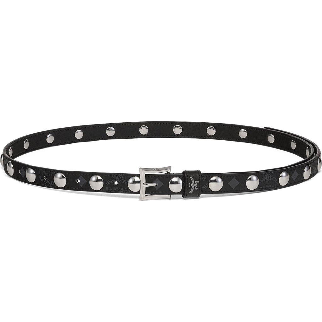 MCM Aren 1" Belt in Galactic Gala Leather in Black at Nordstrom
