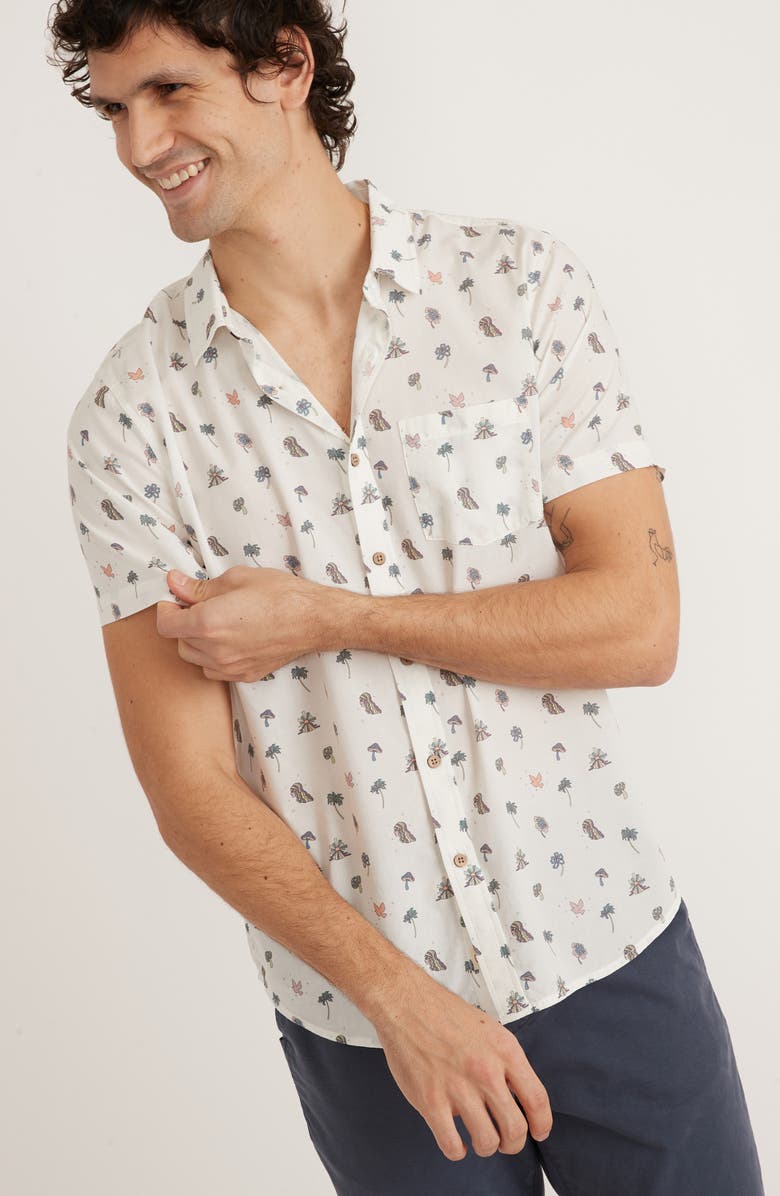 Marine Layer Print Short Sleeve Button-Up Short, Alternate, color,