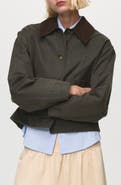 MANGO Corduroy Collar Denim Jacket