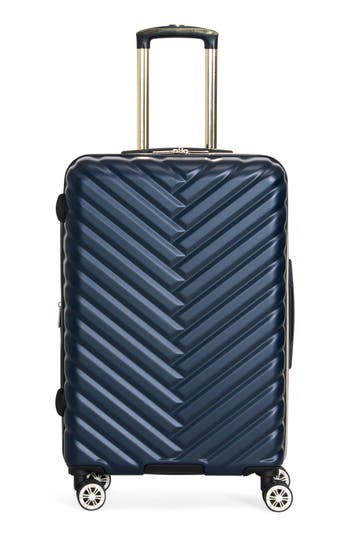 Kenneth Cole Reaction Madison Herringbone 24" Hardshell Spinner Case In Blue