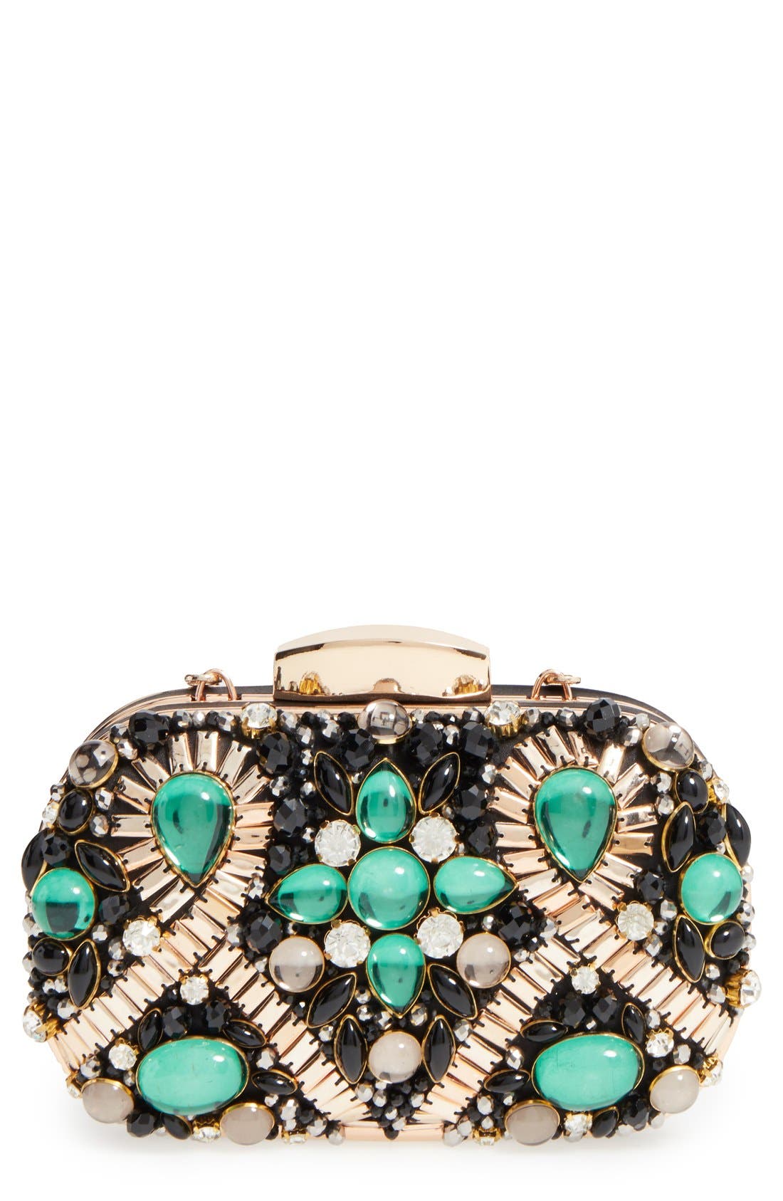 ZZDNU Natasha Couture Natasha Couture Embellished Box Clutch, Main, color, 