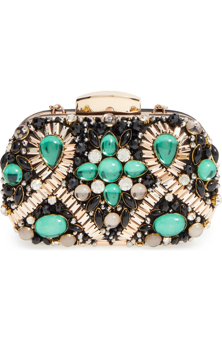 ZZDNU Natasha Couture Natasha Couture Embellished Box Clutch, Main, color,