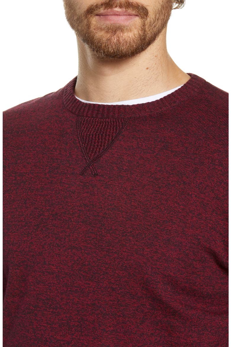 Solid Crewneck Sweater, Alternate, color, BURGUNDY FIELD MARL