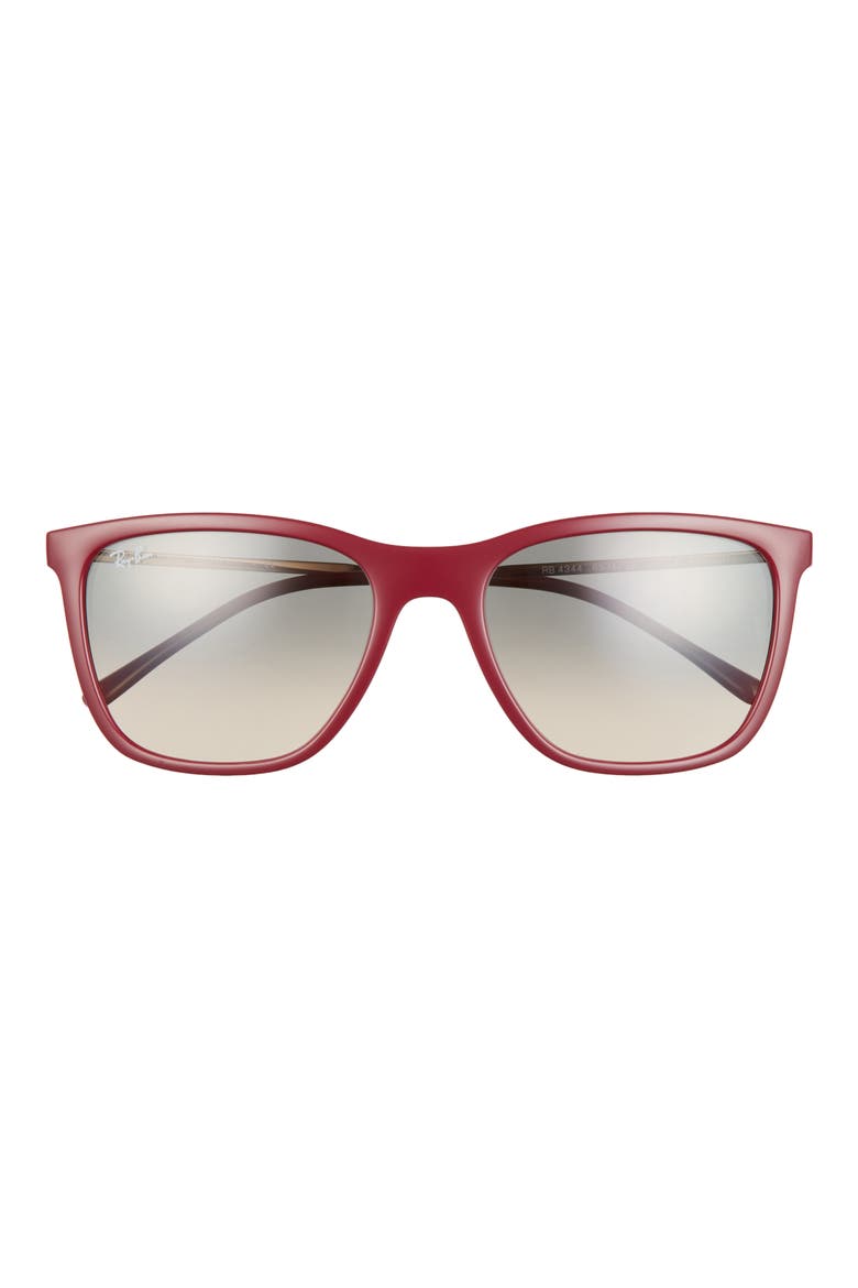 56mm Pillow Sunglasses, Main, color, RED CHERRY/ CLEAR GRAD GREY
