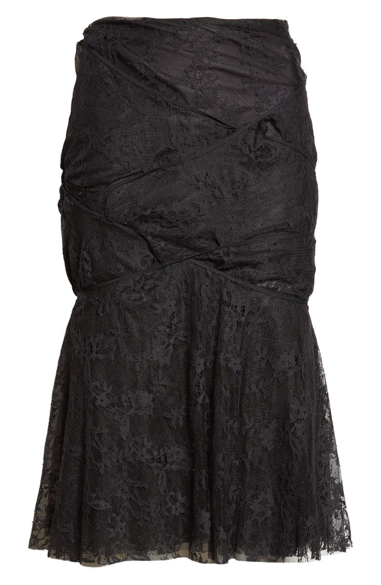 Junya Watanabe Nylon & Cotton Raschel Lace Skirt, Main, color, Black