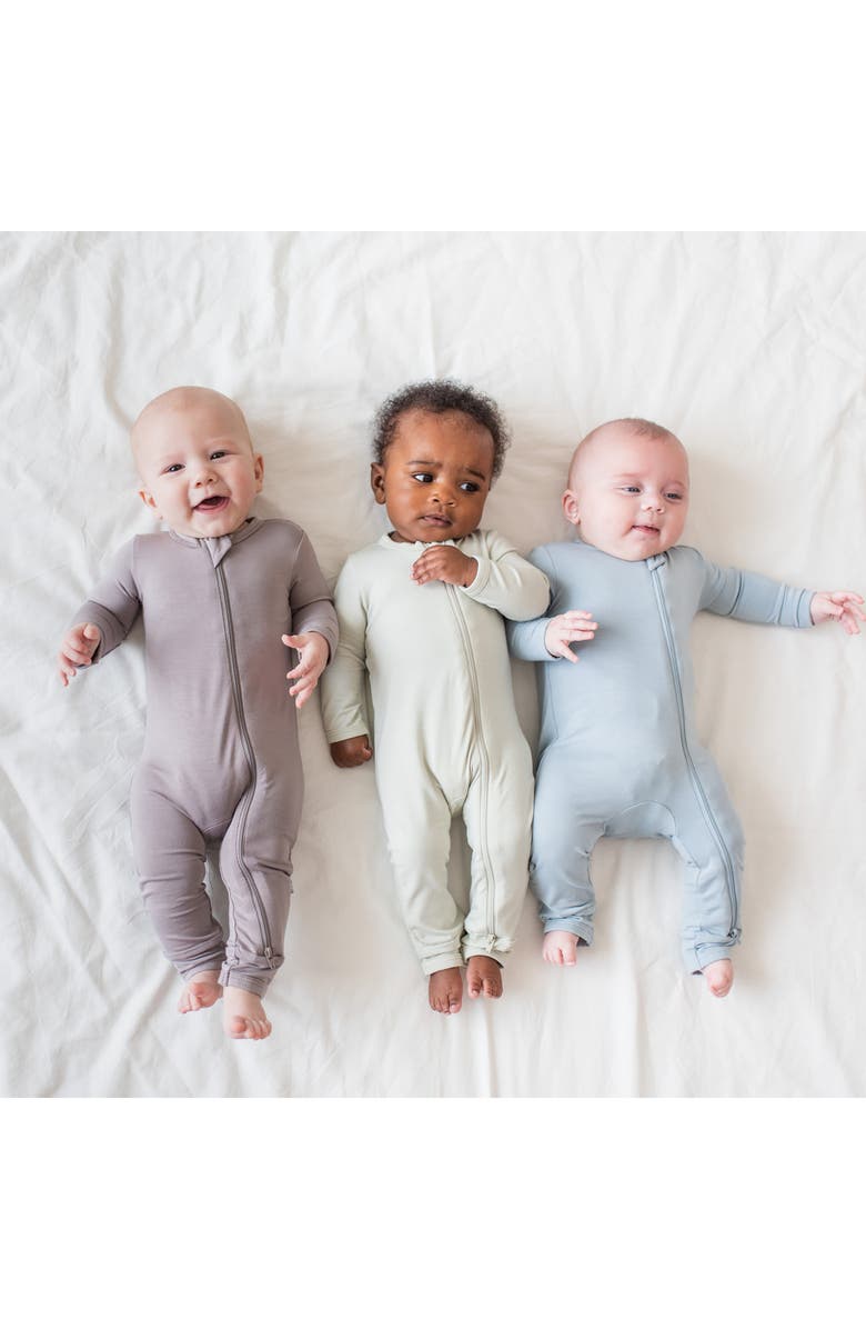 Kyte BABY Zip-Up Romper, Alternate, color, Fog
