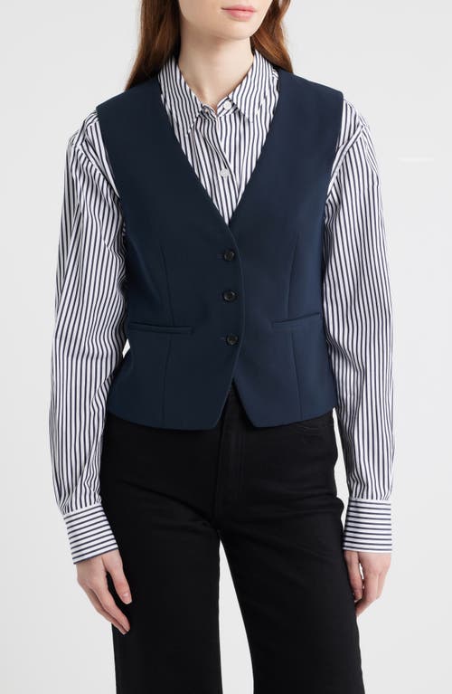 Rag & Bone Jennifer Slim Fit Vest & Blazer Set In Blue