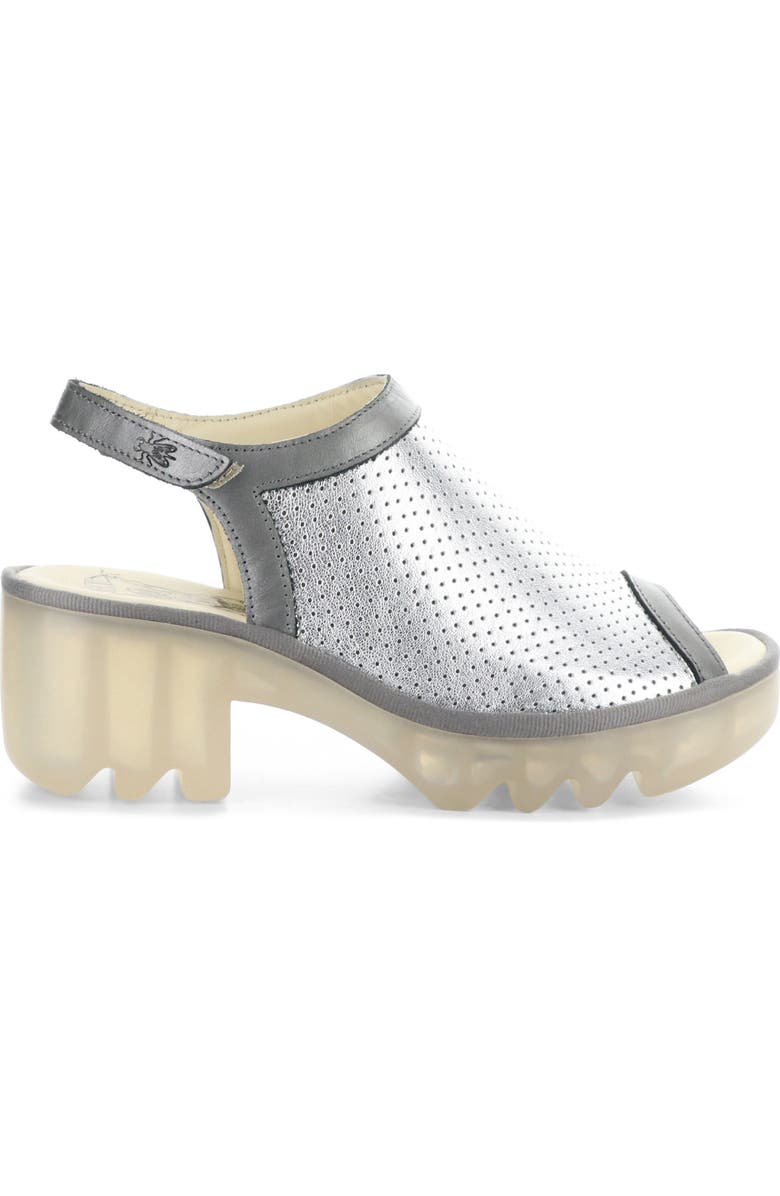 Fly London Teif Platform Sandal, Alternate, color, Silver/ Plomo