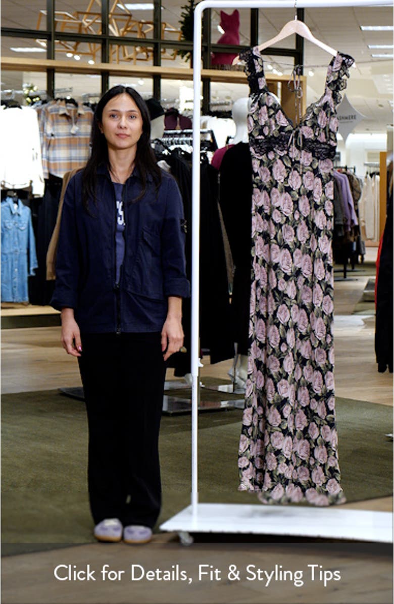 Fallen Rose Print Maxi Dress, sales video thumbnail